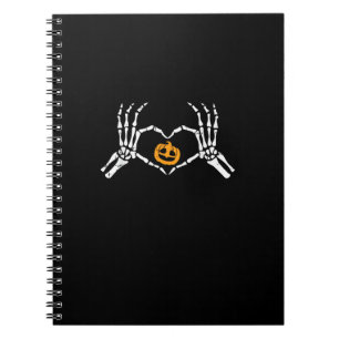 Carnet Skeleton Coeur main Halloween Costume Citrouille