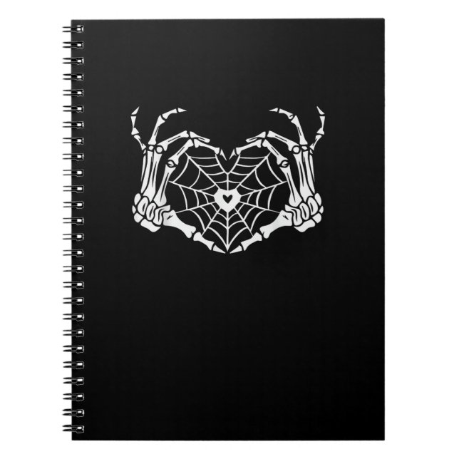 Carnet Skeleton Coeur main Spiderweb Halloween Cobweb Par (Devant)