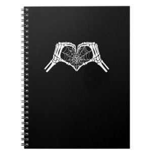 Carnet Skeleton Heart Hands Spiderweb Halloween Éffrayant
