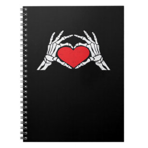 Carnet Skeleton Met Un Coeur Rouge Classique