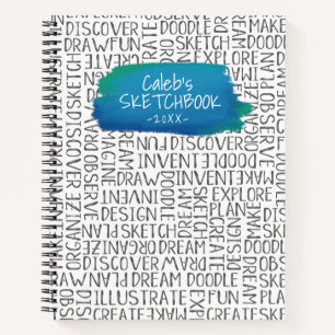 Carnet Sketchbook Artist bleu personnalisé