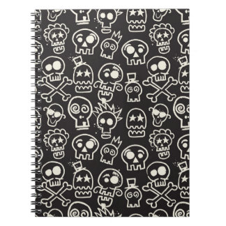 Carnet Sketchchy noir crâne papier peint sans couleur