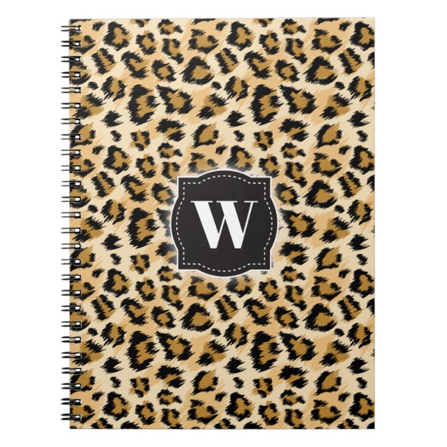 Carnet Sketchy Classic Leopard Motif avec Monogramme pers (Devant)