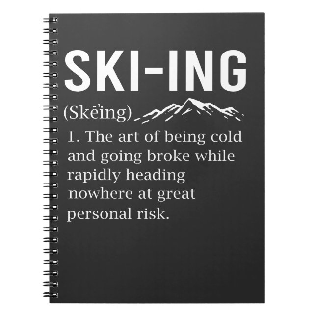 Carnet Ski Humour Ski amusant Sport d'hiver Plaisanterie (Devant)