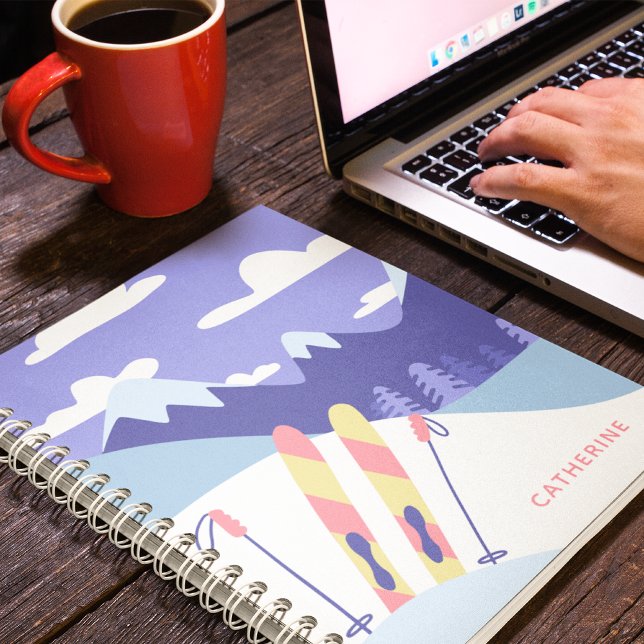 Carnet Ski moderne Ski d'hiver pistes de ski personnalisé (Créateur téléchargé)