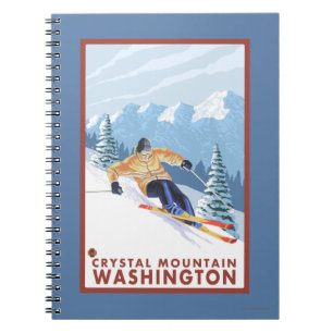 Carnet Skieur de neige de Downhhill - montagne en
