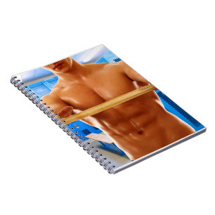 Carnet SlipperyJoe's homme musclé torse nu 6-pack gymnase