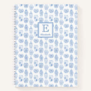 Carnet Smart College Girl Bleu Et Blanc Monogramme