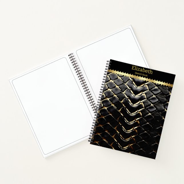 Carnet Snakeskin scintillant présentant l'art de la natur (Intérieur)
