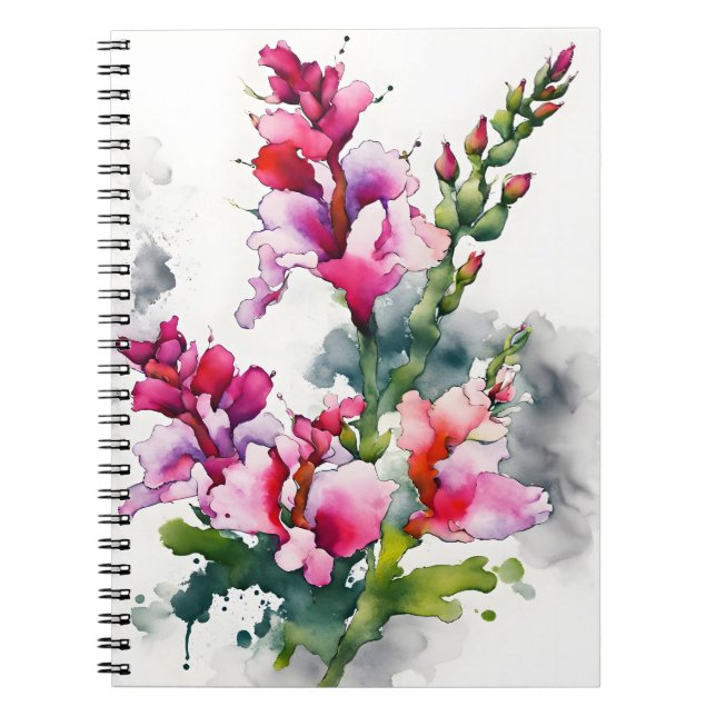 Carnet Snapdragon - Watercolor flowers (Devant)