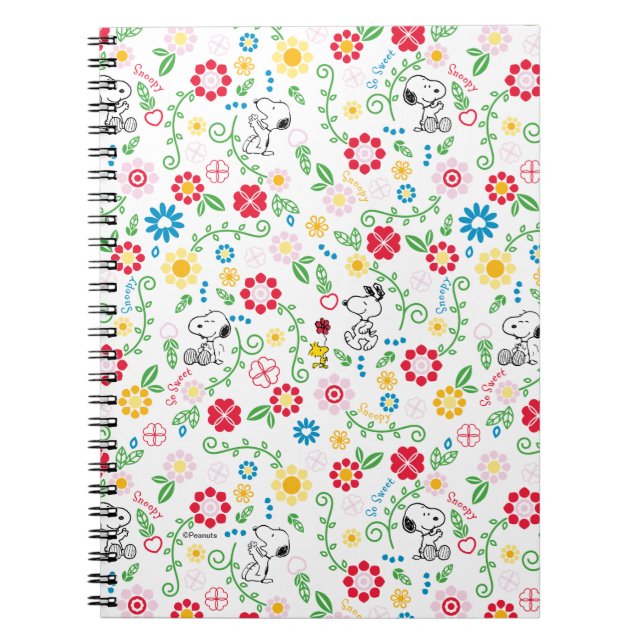 Carnet Snoopy So Sweet Flower Motif (Devant)