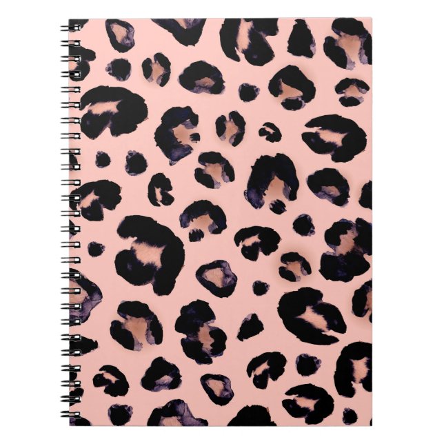 Carnet Snow Leopard noir gris beige arrière - plan sans c (Devant)