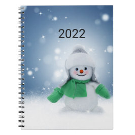 Carnet Snowman avec une écharpe verte