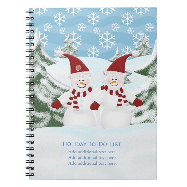 Carnet Snowman : Bloc-notes de la liste des jours fériés (Devant)