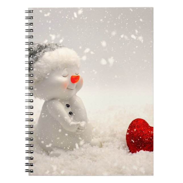 Carnet Snowman de Noël avec Amour plein de coeur (Devant)