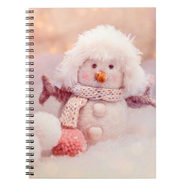 Carnet Snowman rose et blanc de Noël (Devant)