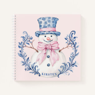 Carnet Snowman rose et bleu