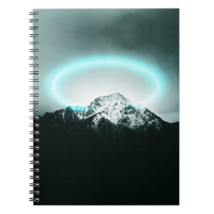 Carnet Snowy mountain mysterious blue neon light