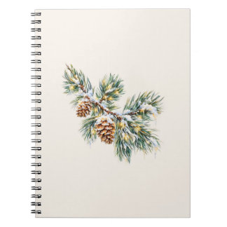 Carnet Snowy Pine Branch