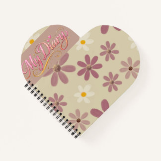 Carnet Soft Daisy Floral Pattern in Mauve & Cream Romanti