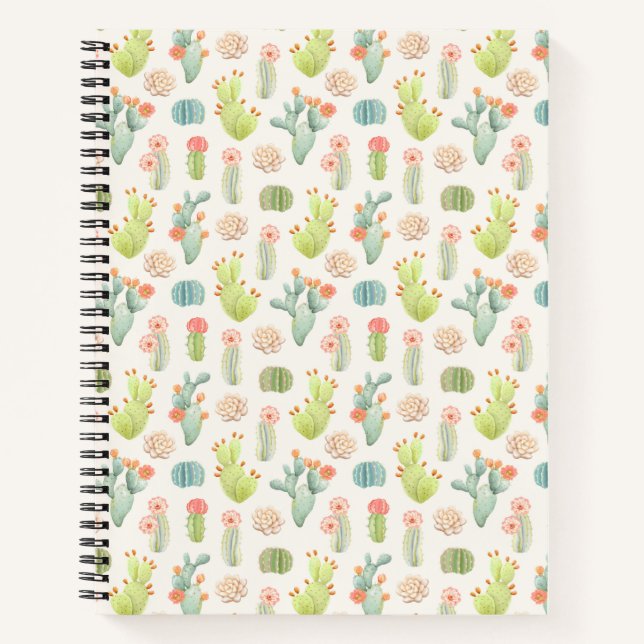 Carnet Soft Pastel Cactus & Motif Succulent (Devant)