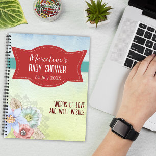 Carnet Soft Pastels Aquarelle Baby shower à fleurs