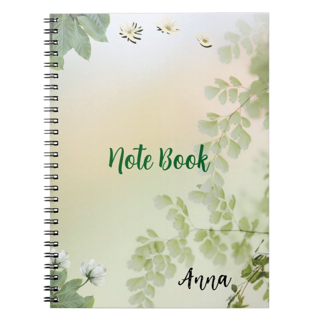 Carnet Soft Spring Leaves & Floral Pastel Background (Devant)
