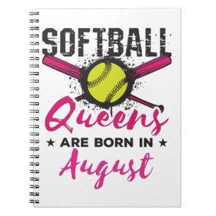 Carnet Softball Anniversaire Août Femmes Filles Joueuse
