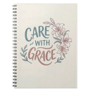 Carnet Soin Avec Grâce Citation Floral Infirmière