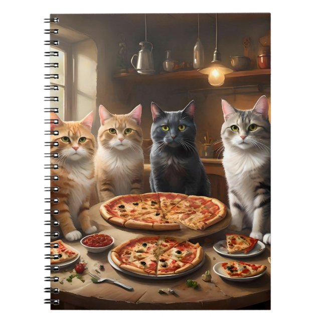 Carnet Soirée Pizza Chat, (Devant)