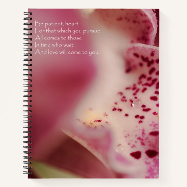 Carnet Sois Coeur Patient - Orchidées (Devant)