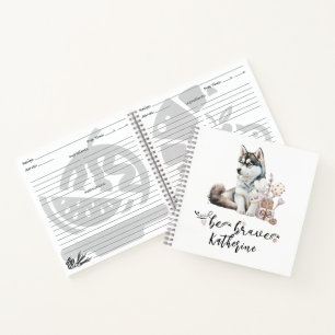 Carnet Sois courageux chiot husky personnalisé