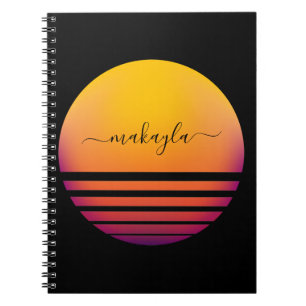 Carnet Soleil Abstrait en gras personnalisé