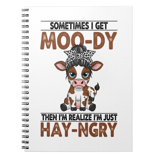 Carnet Sometimes I Get Moo-dy Hay-ngry Cow (Devant)