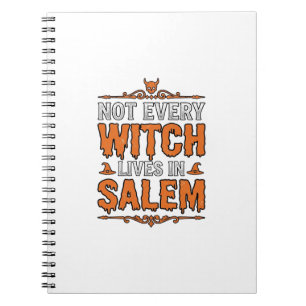 Carnet Sorcière Vintage Salem Halloween Typographie Desig