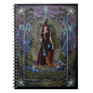Carnet Sorcières Spellbook - sorcière et dragon de lune