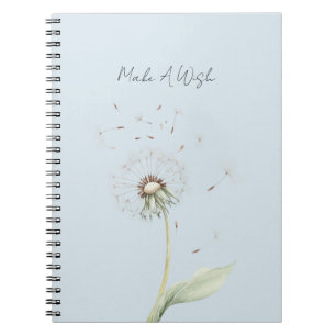 Carnet Souhait de fleur de pissenlit bleu