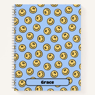 Carnet Sourire Visage Heureux Bleu Prépa Personnalisé Est