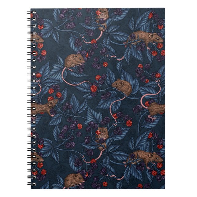 Carnet Souris et mûres sur la marine (Devant)