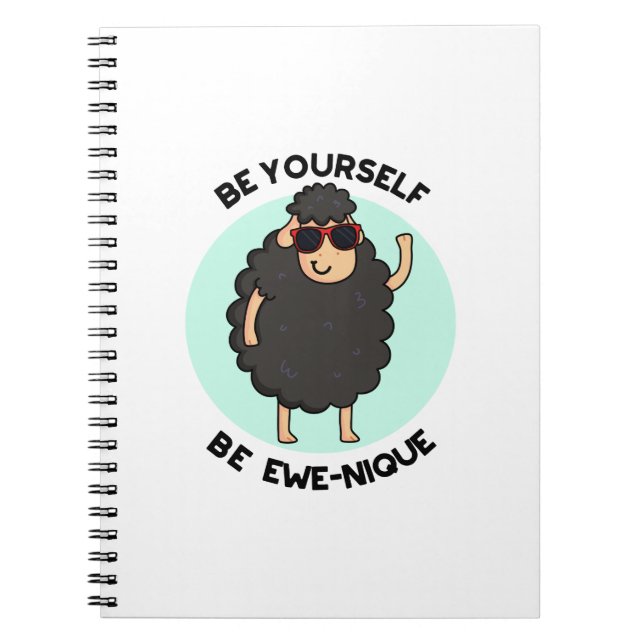 Carnet Soyez vous-même Soyez Ewenique Mouton drôle de Pun (Devant)