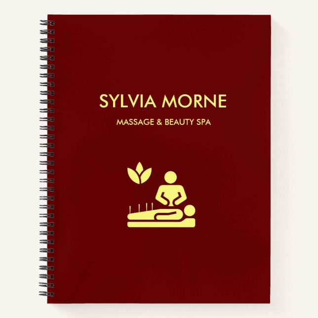 Carnet Spa moderne silhouette jaune bordeaux (Devant)