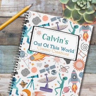 Carnet Space Doodle Motif personnalisé croquis enfant