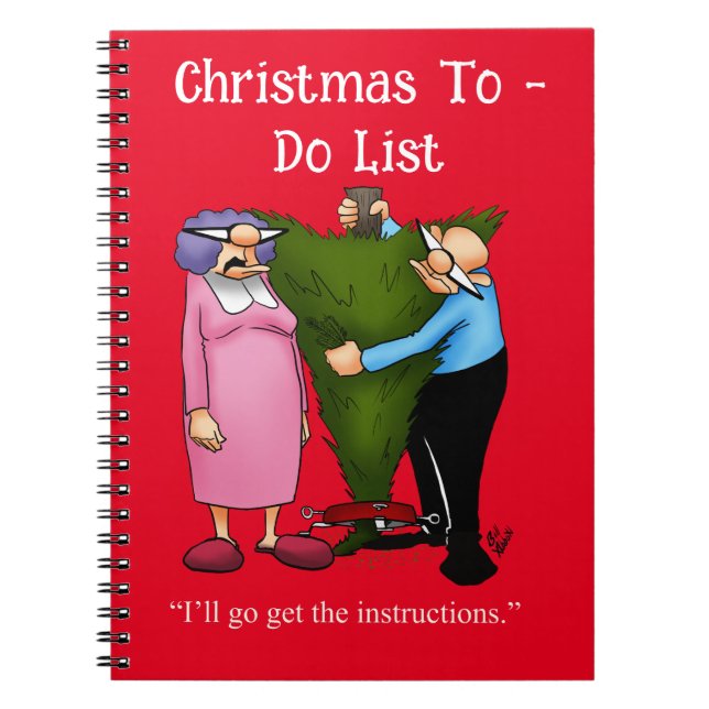 Carnet Spectacles amusants Caricature du visiteur de Noël (Devant)