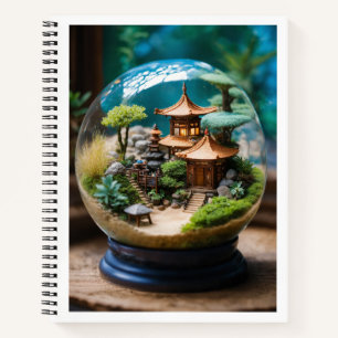 Carnet sphère de verre avec jardin zen
