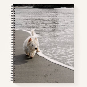 Carnet Spiral 8"x11" Beachcombing Westie