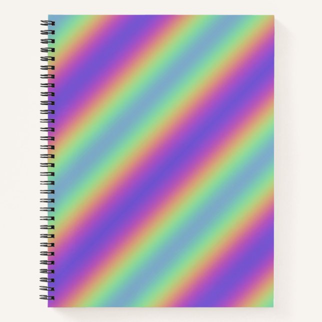 Carnet spiral à arc-en-ciel à lumière de néon (Devant)