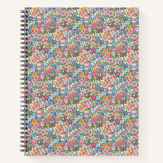 Carnet spiral à motif floral