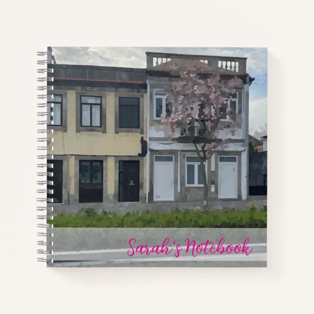 Carnet Spiral Arbre à fleurs personnalisable (Devant)