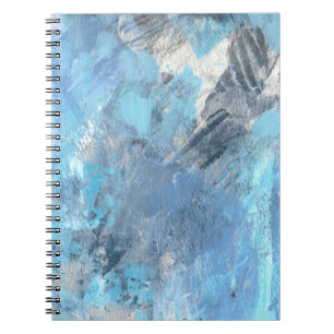 Carnet Spiral Artistique Bleu Abstact Peinture