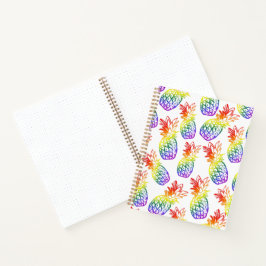 Carnet spiral avec ananas arc-en-ciel